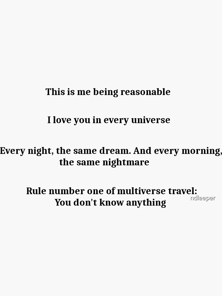 "Multiverse of Madness Quote Pack" Sticker for Sale by ndleeper | Redbubble