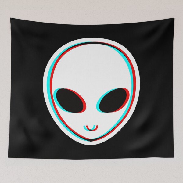 Item preview, Alien Head in 3D Anaglyph Style designed and sold by bowenfred38.