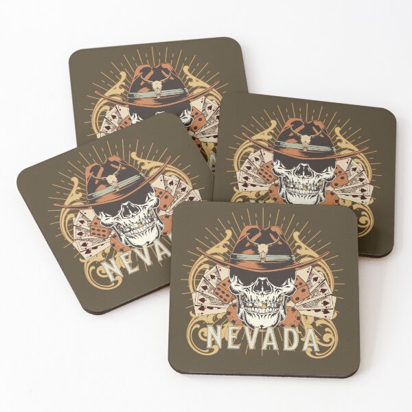 Artikelvorschau, Nevada Poker Gambling Design Western Skull Nevada Las Vegas entworfen und verkauft von CattlettArt.