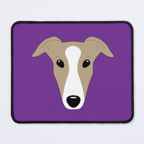 Item preview, Dark fawn greyhound with white blaze on purple background designed and sold by houndpixnz.