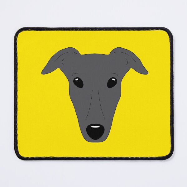 Item preview, Blue black greyhound on yellow background designed and sold by houndpixnz.