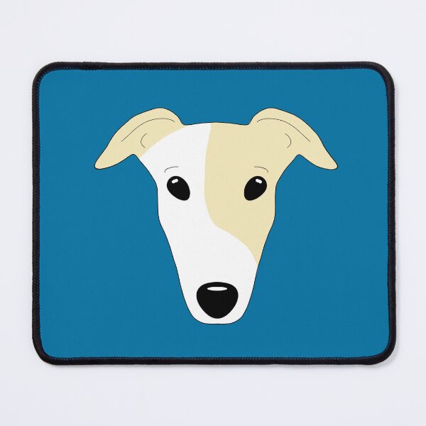 Item preview, Fawn greyhound with white mask on blue background designed and sold by houndpixnz.