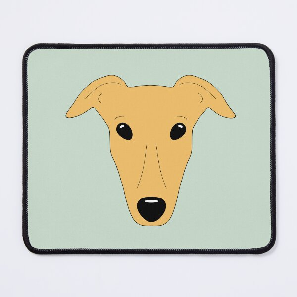 Item preview, Red fawn greyhound on mint green background designed and sold by houndpixnz.