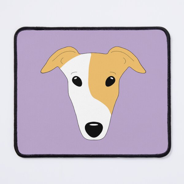 Item preview, Red fawn greyhound with mask on lavender background designed and sold by houndpixnz.