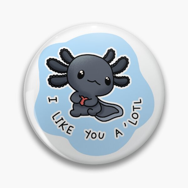 Artikelvorschau, Melanoid Axolotl "I like you a lotl" (black axolotl) entworfen und verkauft von Lucesco.