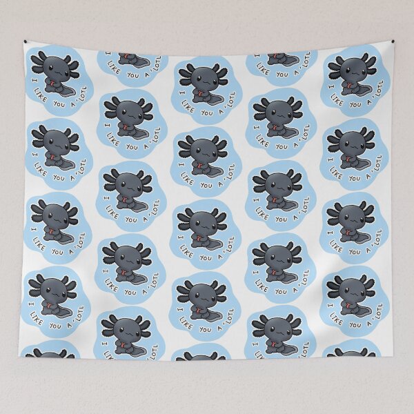 Item preview, Melanoid Axolotl "I like you a lotl" (black axolotl) designed and sold by Lucesco.