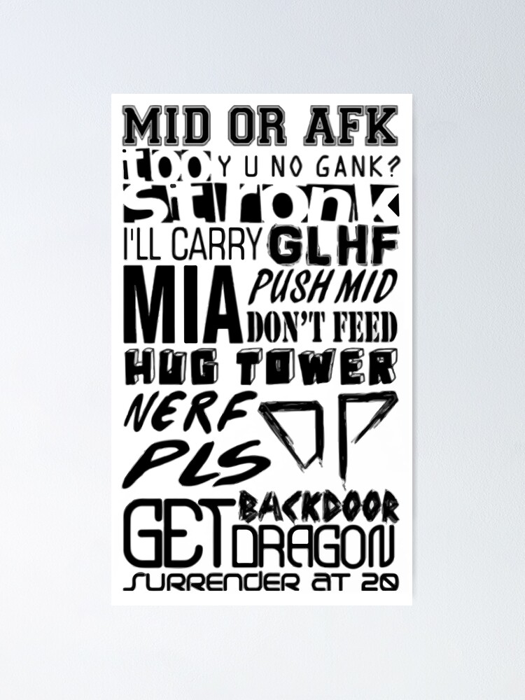 "League of Legends Words" Poster by lolworld Redbubble
