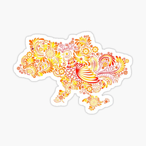 Item preview, Ukraine Flower Map  designed and sold by Digi Artworks Store.