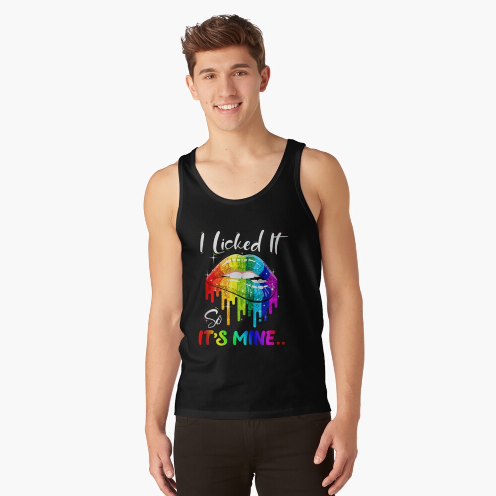 Discover I Licked It So It's Mine Funny Lesbian Gay Pride LGBT Flag Tank Top