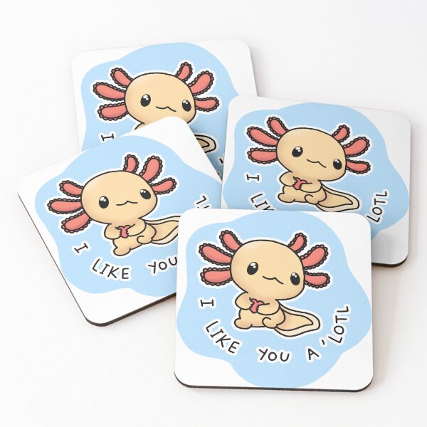 Item preview, Golden Albino Axolotl "I like you a lotl" (yellow axolotl) designed and sold by Lucesco.