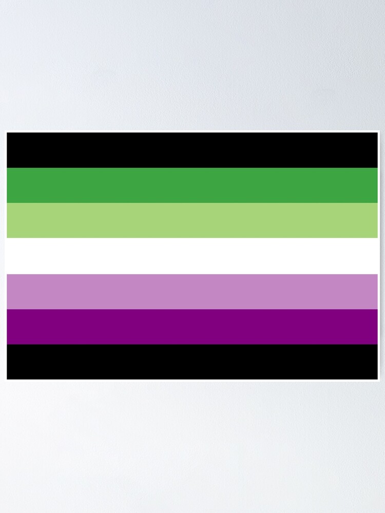 Acearo Purple Green Asexual Aromantic Pride Flag Queer Lgbt Poster