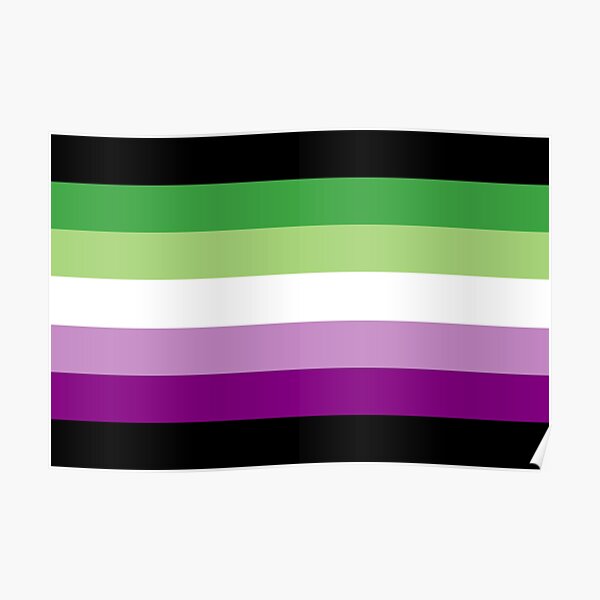 Acearo Purple Green Asexual Aromantic Pride Flag Queer Lgbt Poster