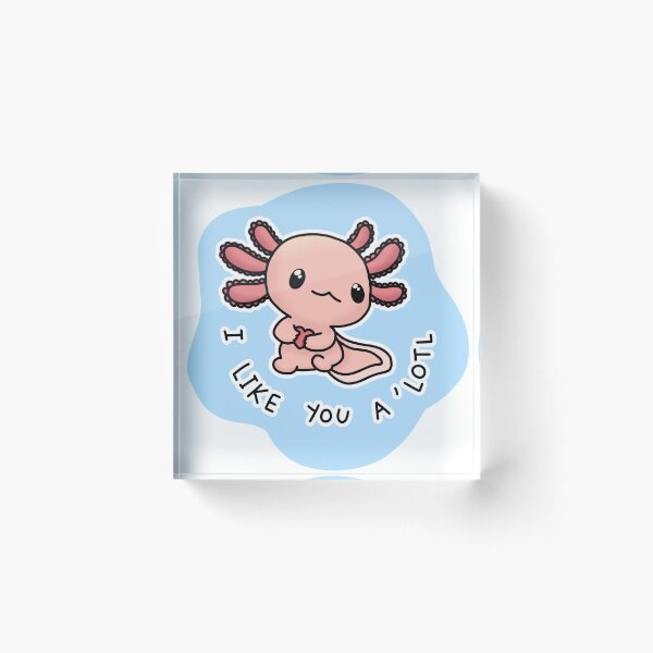 Artikelvorschau, Leucistic Axolotl "I like you a lotl" (Pink Axolotl) entworfen und verkauft von Lucesco.