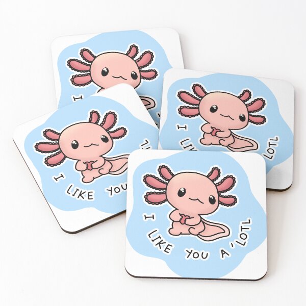 Item preview, Leucistic Axolotl "I like you a lotl" (Pink Axolotl) designed and sold by Lucesco.