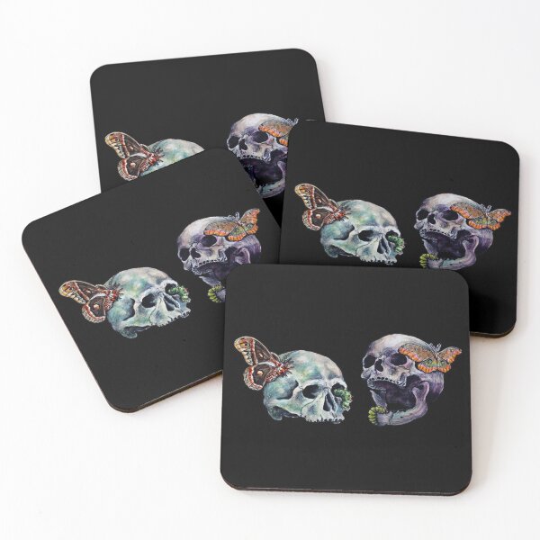 Item preview, Skulls with Moths and Caterpillars designed and sold by Couartney.
