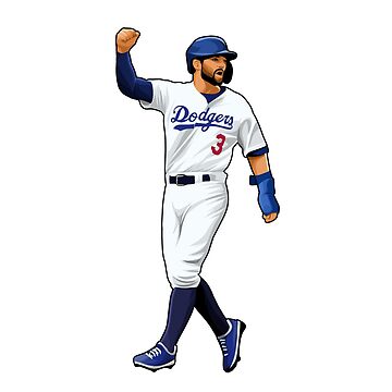 Chris Taylor Baseball Paper Poster Dodgers 2 - Chris Taylor - Pin