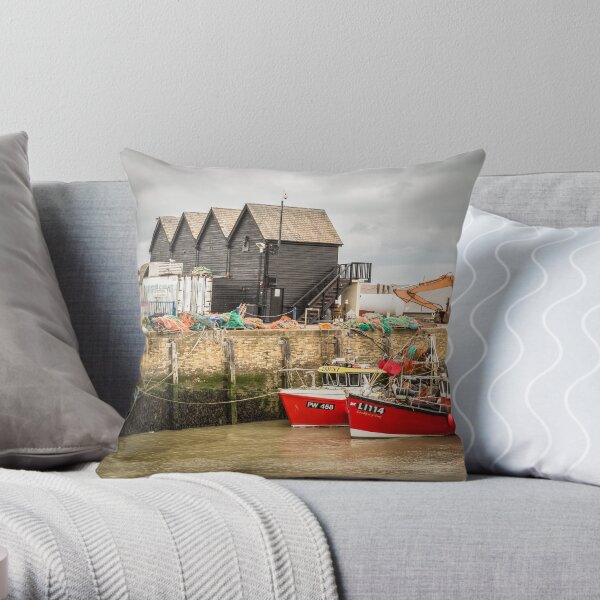 Whistable Harbour Kent UK Throw Pillow