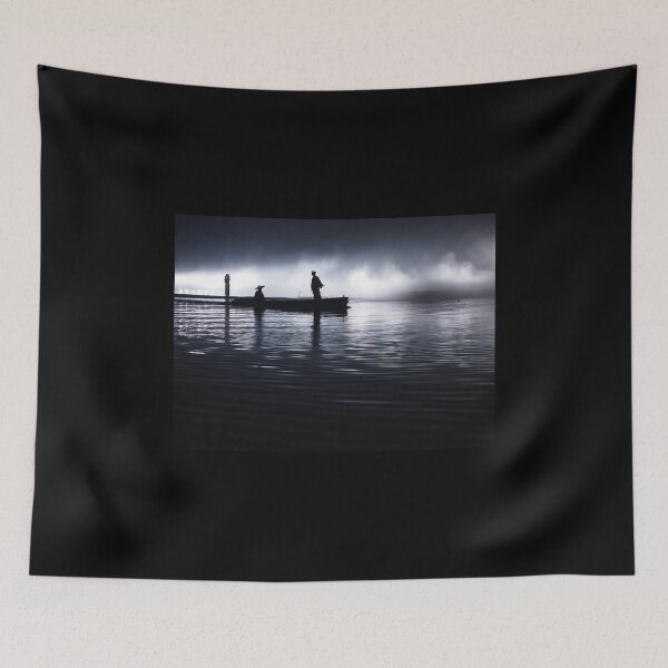 Item preview, Twilight / sunset at the Asian Ocean - Natives on a boat (Hanzhong, China) designed and sold by STYLESYNDIKAT.