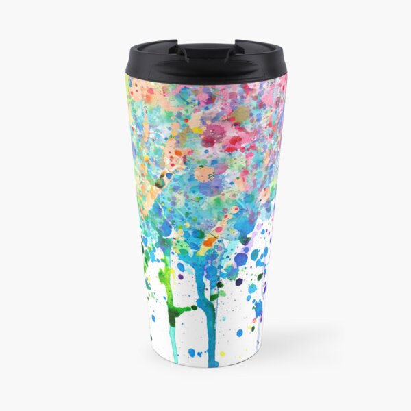 Rainbow Paint Splatter Drip Travel Mug