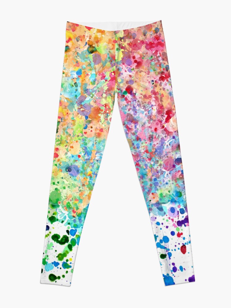Alternate view of Rainbow Paint Splatter Drip Leggings