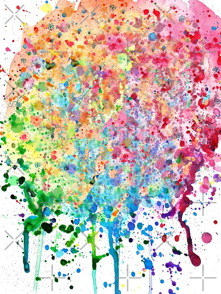 Rainbow Paint Splatter Drip by SaradaBoru