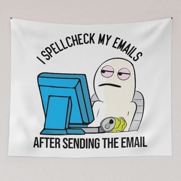 Artikelvorschau, Funny Spell Check Work Office email meme character entworfen und verkauft von alltheprints.