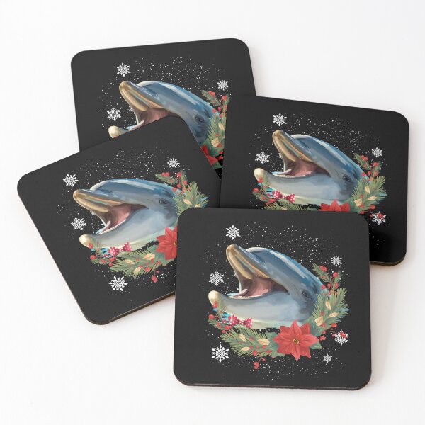 Item preview, Laughing Dolphin Sea Animal Flowers Christmas designed and sold by Barnissim.