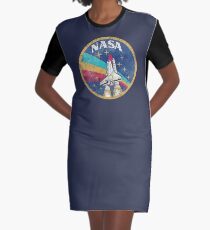 Nasa Vintage Colors V02 Graphic T-Shirt Dress