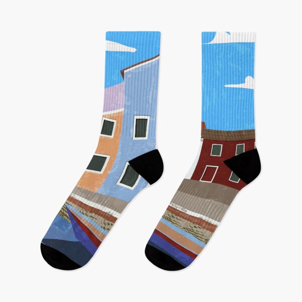Item preview, Burano, Italy - Retro travel minimalist poster designed and sold by GreekTavern1979.