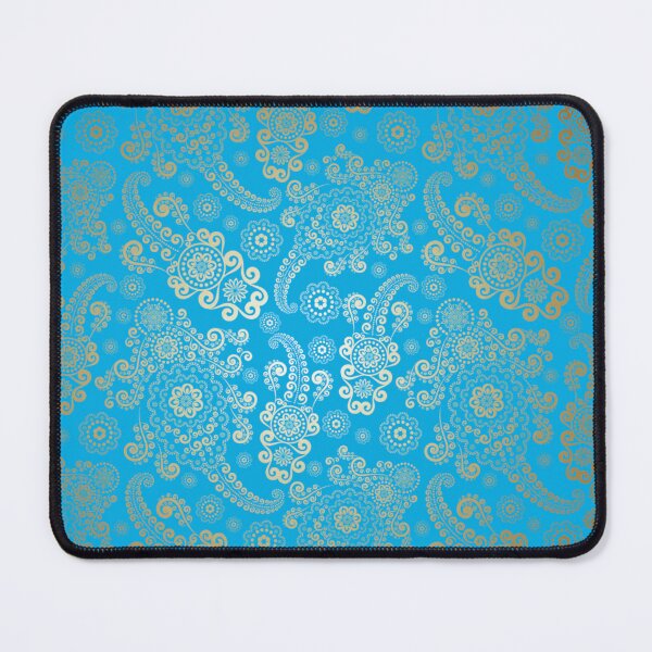Item preview, Golden Luxury Paisley on Blue Sky Background designed and sold by Gerson Ramos.