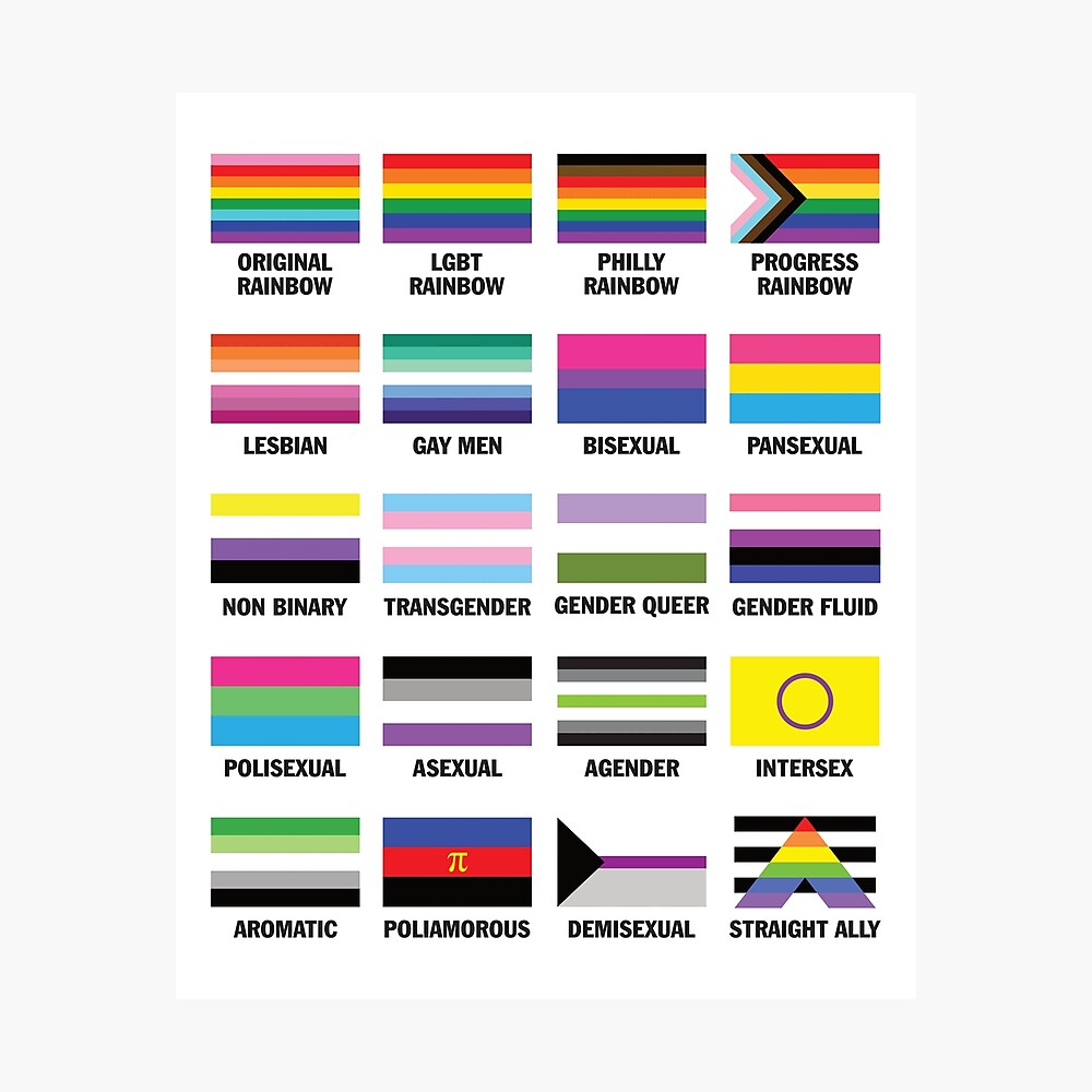 LGBTQIA Rainbow Pride Flags Poster