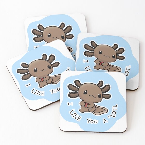 Item preview, Wild brown axolotl "I like you a lotl" (brown axolotl) designed and sold by Lucesco.