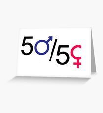 50/50 equality line Greeting Card