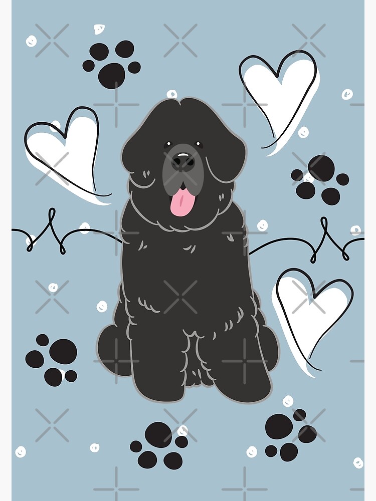 LOVE Black Newfie Newfoundland dog Poster for Sale by
