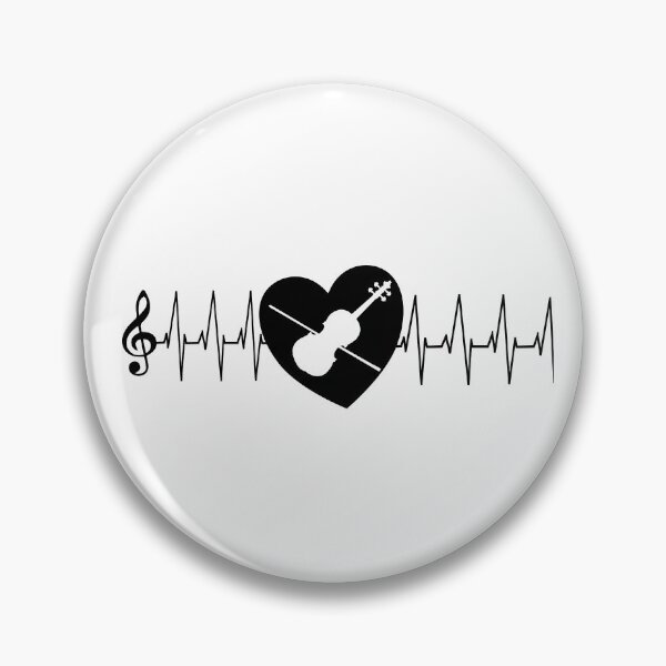 Item preview, Violin Inside A Heart With Heartbeat Lines designed and sold by Primroaddesigns.