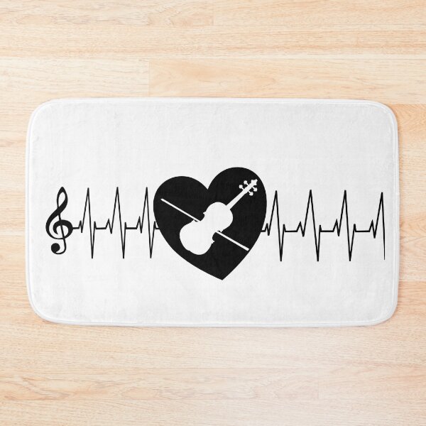 Item preview, Violin Inside A Heart With Heartbeat Lines designed and sold by Primroaddesigns.