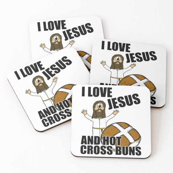 Item preview, I Love Jesus And Hot Cross Buns Easter   designed and sold by OnlyPinkss.
