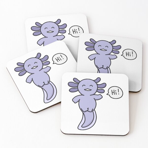 Item preview, Purple axolotl saying "Hi!" designed and sold by Lucesco.