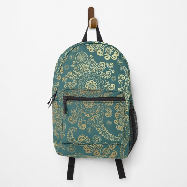 Item preview, Golden Luxury Paisley on Moss Green Background designed and sold by Gerson Ramos.