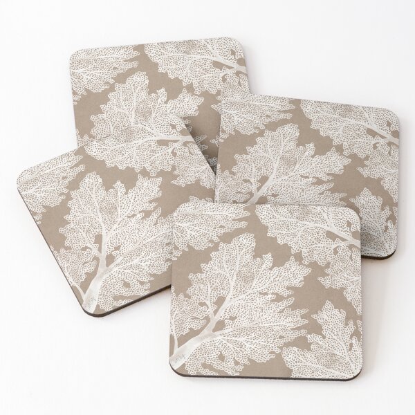 Item preview, Sea Fan Coral – White on Kraft designed and sold by Cat Coquillette.