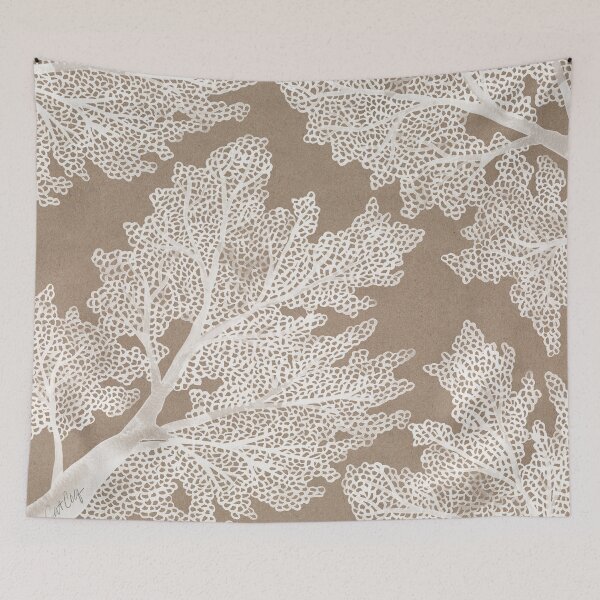 Item preview, Sea Fan Coral – White on Kraft designed and sold by Cat Coquillette.