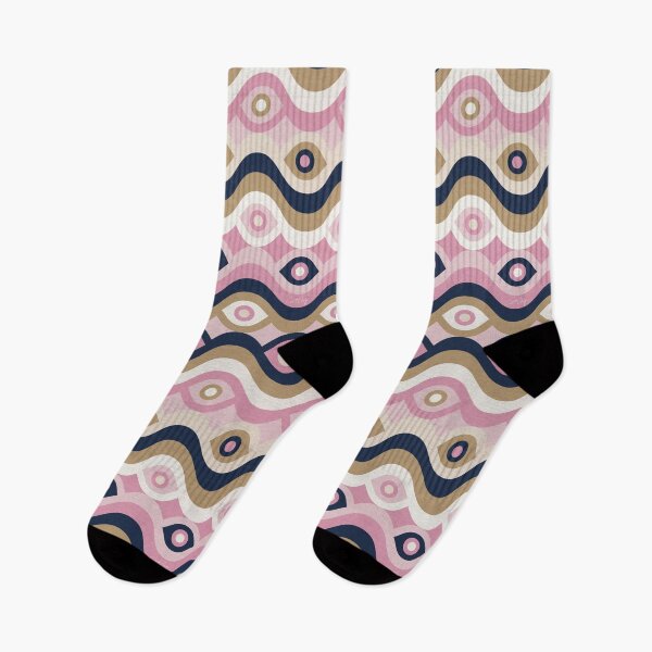 Aperçu de l'œuvre Psychedelic Eye Melt – Blush & Navy créée et vendue par Cat Coquillette.