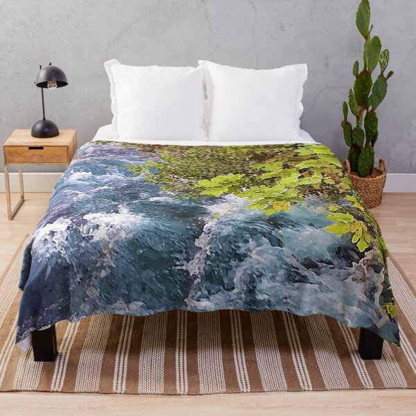 Item preview, A flowing river, river, water, turquoise, navy, blue, green, paradise, island, summer, beach, adventure, foam, tropical, exotic, aqua, rain, xmas, holidays, designed and sold by PrintedDreams.