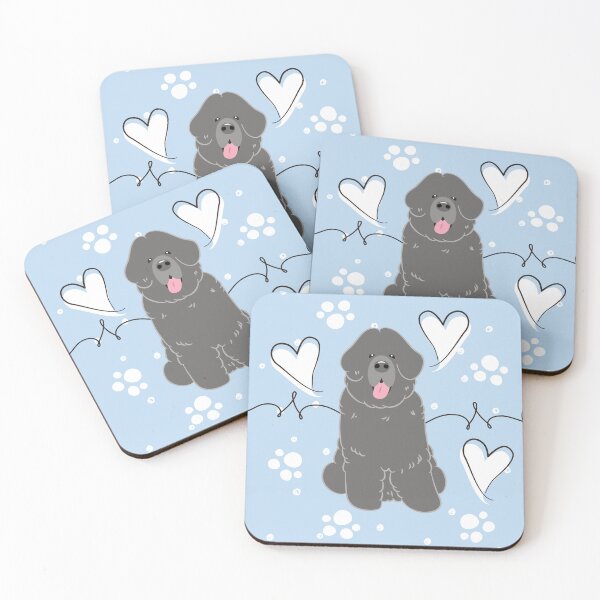 Item preview, LOVE Gray Newfie Newfoundland dog  designed and sold by Lulupainting.