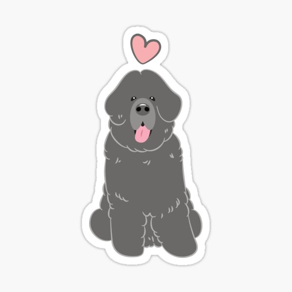 Item preview, LOVE Gray Newfie Newfoundland dog  designed and sold by Lulupainting.