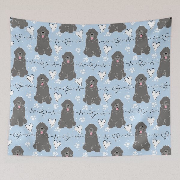 Item preview, LOVE Gray Newfie Newfoundland dog  designed and sold by Lulupainting.