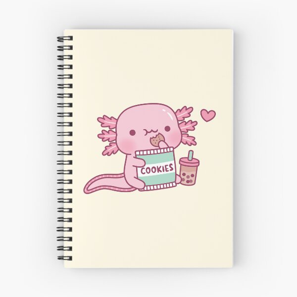 Item preview, Cute Axolotl Snacks On Cookies And Bubble Tea designed and sold by rustydoodle.