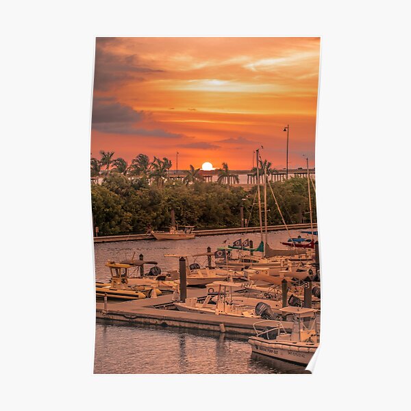 Sunset at Laishley Marina Poster