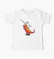 Unicorn Cat Riding Lightning T-Rex Baby Tee