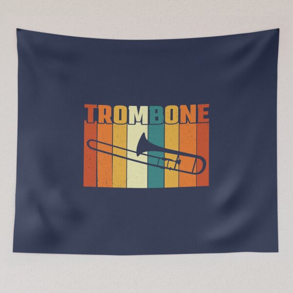 Artikelvorschau, Retro Vintage Trombone Marching Band Gift Idea entworfen und verkauft von MaiLites.
